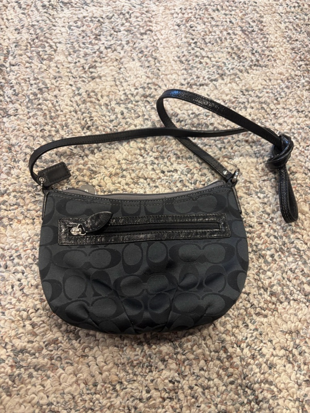 Coach Black Signature Logo Crossbody
